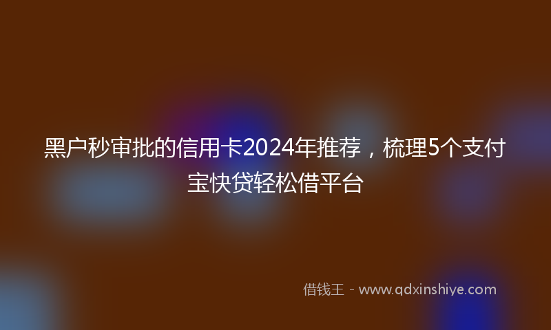 黑户秒审批的信用卡2024年推荐，梳理5个支付宝快贷轻松借平台
