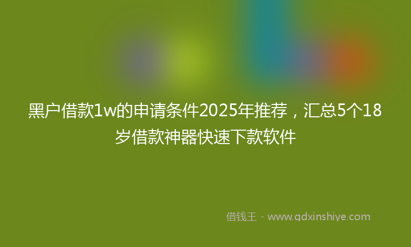 黑户借款1w的申请条件2025年推荐，汇总5个18岁借款神器快速下款软件