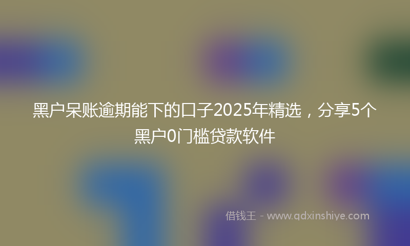黑户呆账逾期能下的口子2025年精选，分享5个黑户0门槛贷款软件