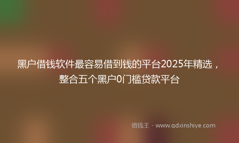 黑户借钱软件最容易借到钱的平台2025年精选，整合五个黑户0门槛贷款平台