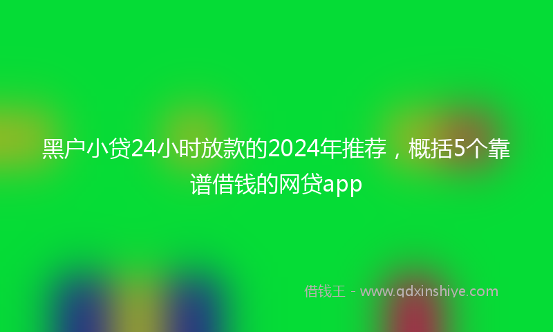 黑户小贷24小时放款的2024年推荐，概括5个靠谱借钱的网贷app
