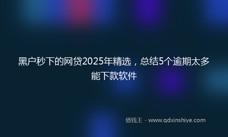 黑户秒下的网贷2025年精选，总结5个逾期太多能下款软件