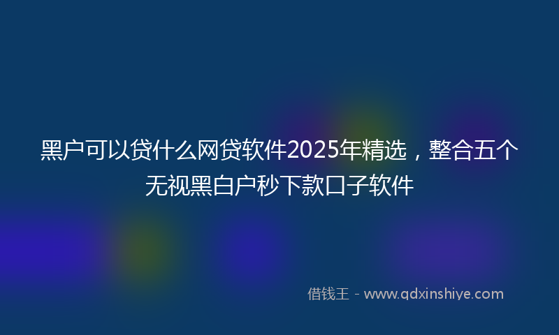 黑户可以贷什么网贷软件2025年精选，整合五个无视黑白户秒下款口子软件