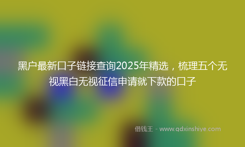 黑户最新口子链接查询2025年精选，梳理五个无视黑白无视征信申请就下款的口子