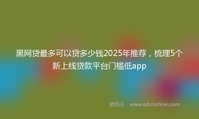 黑网贷最多可以贷多少钱2025年推荐，梳理5个新上线贷款平台门槛低app