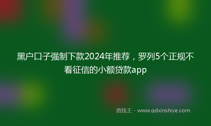 黑户口子强制下款2024年推荐，罗列5个正规不看征信的小额贷款app