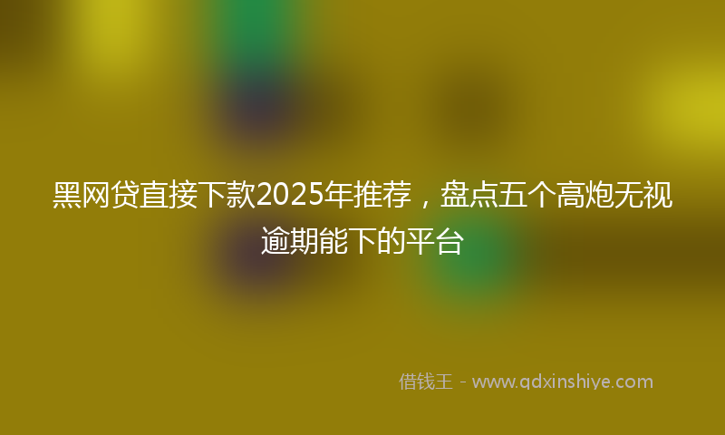 黑网贷直接下款2025年推荐，盘点五个高炮无视逾期能下的平台