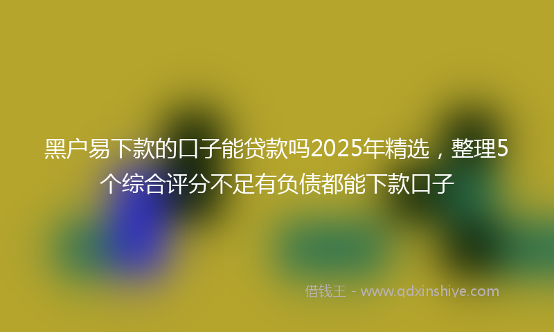 黑户易下款的口子能贷款吗2025年精选，整理5个综合评分不足有负债都能下款口子
