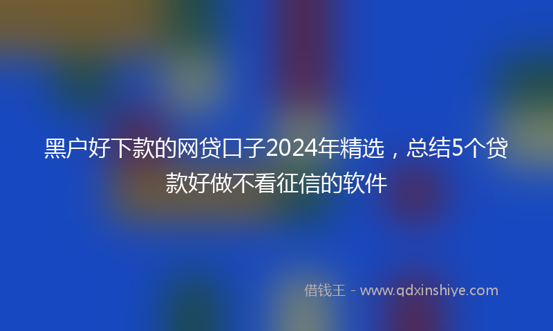 黑户好下款的网贷口子2024年精选，总结5个贷款好做不看征信的软件