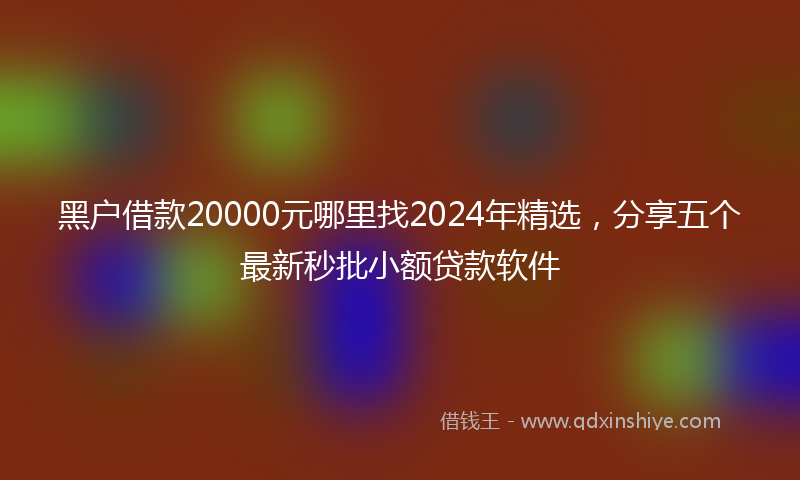 黑户借款20000元哪里找2024年精选，分享五个最新秒批小额贷款软件