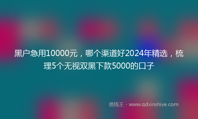 黑户急用10000元，哪个渠道好2024年精选，梳理5个无视双黑下款5000的口子