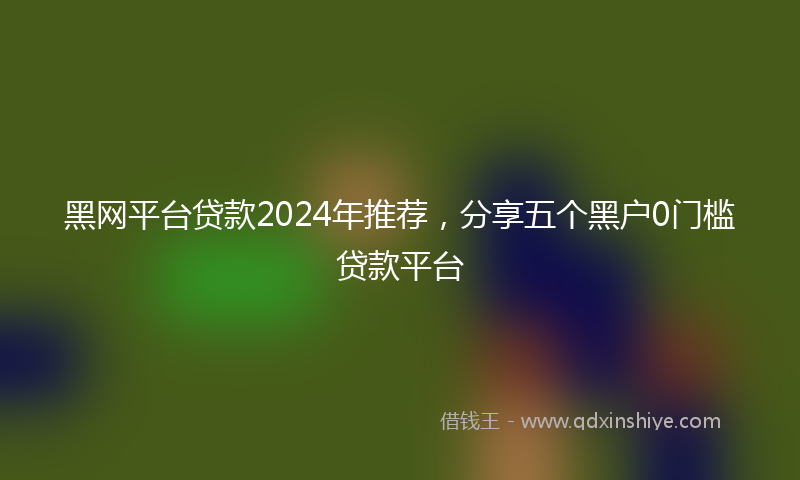 黑网平台贷款2024年推荐，分享五个黑户0门槛贷款平台