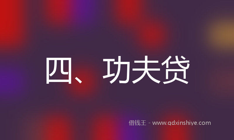 四、功夫贷