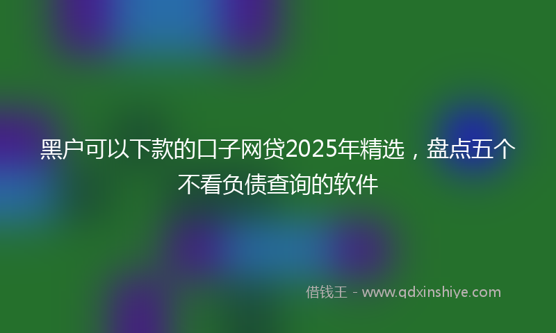 黑户可以下款的口子网贷2025年精选，盘点五个不看负债查询的软件
