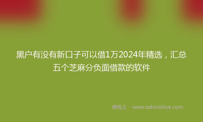 黑户有没有新口子可以借1万2024年精选，汇总五个芝麻分负面借款的软件