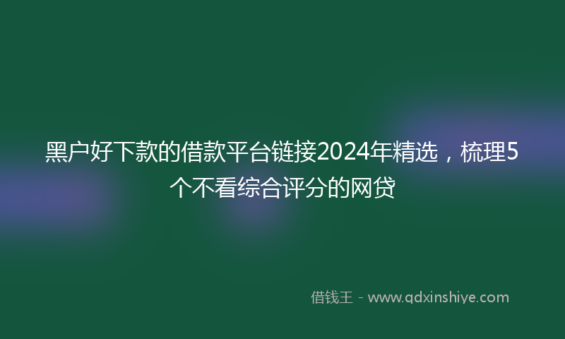黑户好下款的借款平台链接2024年精选，梳理5个不看综合评分的网贷