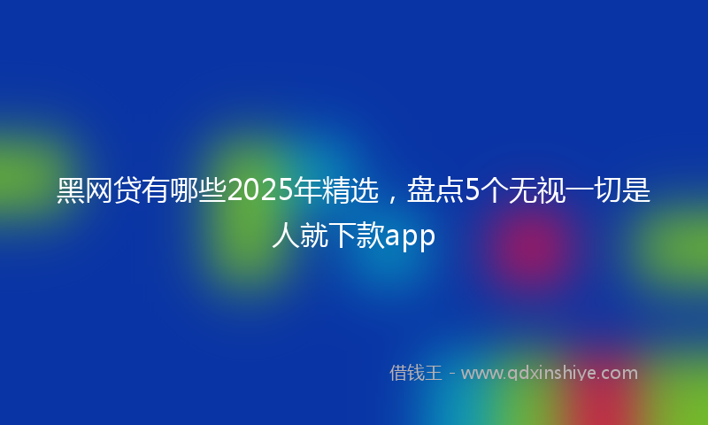 黑网贷有哪些2025年精选，盘点5个无视一切是人就下款app