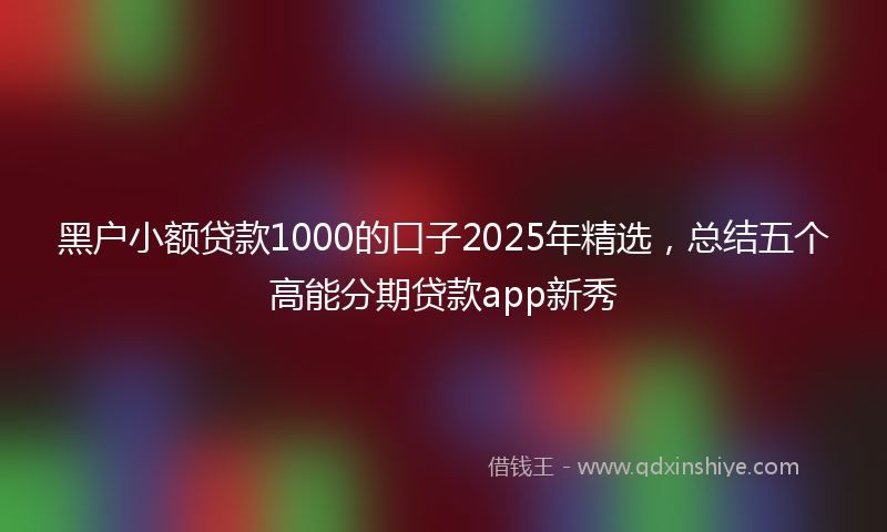 黑户小额贷款1000的口子2025年精选，总结五个高能分期贷款app新秀