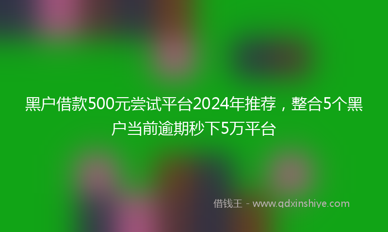 黑户借款500元尝试平台2024年推荐，整合5个黑户当前逾期秒下5万平台