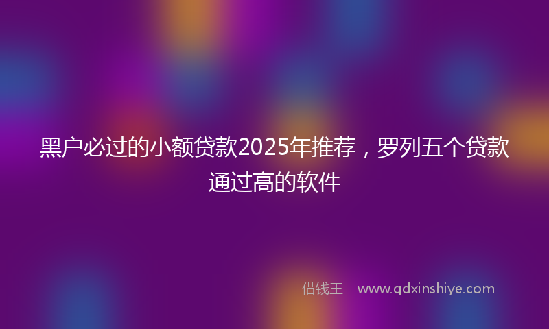 黑户必过的小额贷款2025年推荐，罗列五个贷款通过高的软件