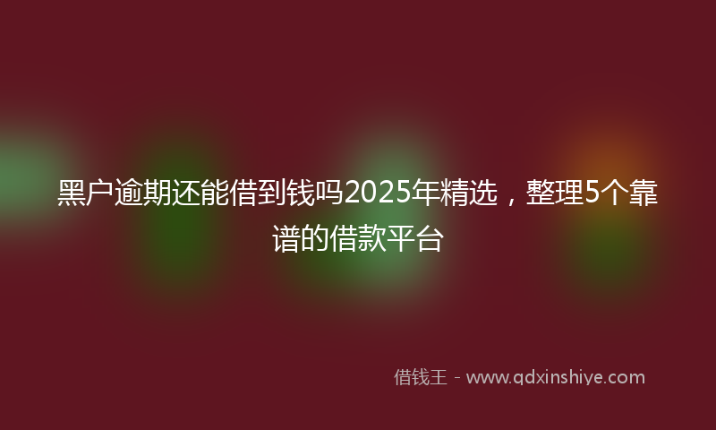 黑户逾期还能借到钱吗2025年精选，整理5个靠谱的借款平台