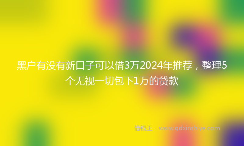 黑户有没有新口子可以借3万2024年推荐，整理5个无视一切包下1万的贷款