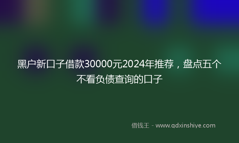 黑户新口子借款30000元2024年推荐，盘点五个不看负债查询的口子