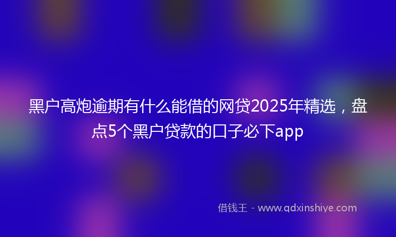 黑户高炮逾期有什么能借的网贷2025年精选，盘点5个黑户贷款的口子必下app