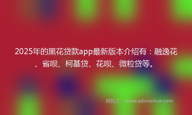 2025年的黑花贷款app最新版本介绍有：融逸花、省呗、柯基贷、花呗、微粒贷等。
