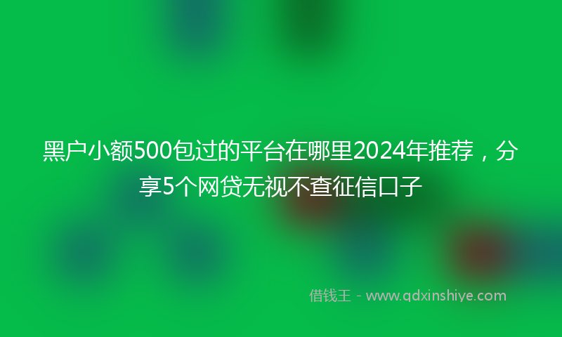 黑户小额500包过的平台在哪里2024年推荐，分享5个网贷无视不查征信口子