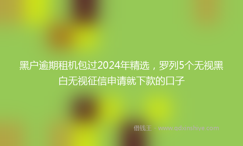 黑户逾期租机包过2024年精选，罗列5个无视黑白无视征信申请就下款的口子
