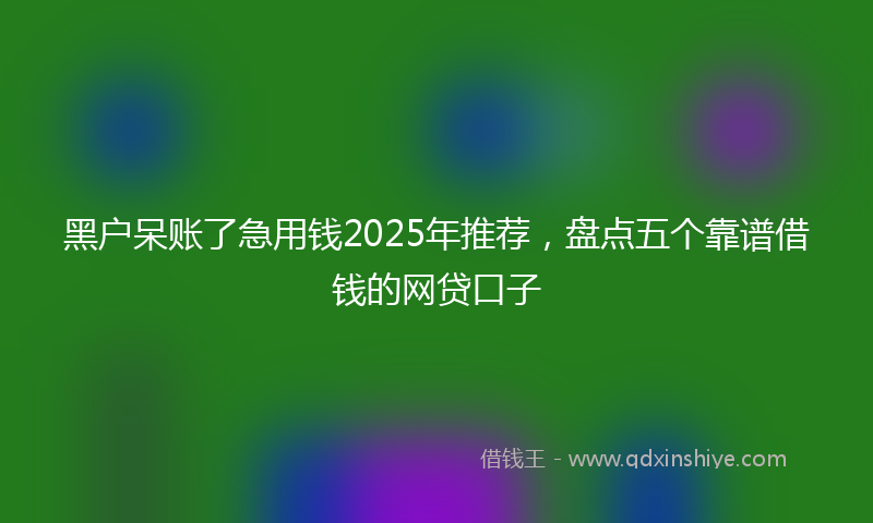 黑户呆账了急用钱2025年推荐，盘点五个靠谱借钱的网贷口子