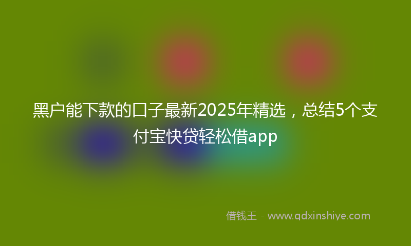 黑户能下款的口子最新2025年精选，总结5个支付宝快贷轻松借app