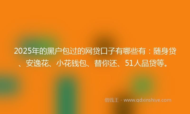 2025年的黑户包过的网贷口子有哪些有：随身贷、安逸花、小花钱包、替你还、51人品贷等。