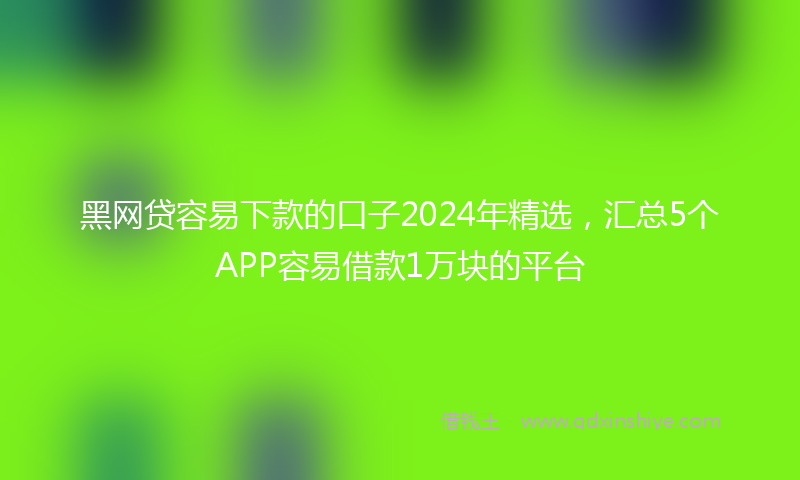 黑网贷容易下款的口子2024年精选，汇总5个APP容易借款1万块的平台