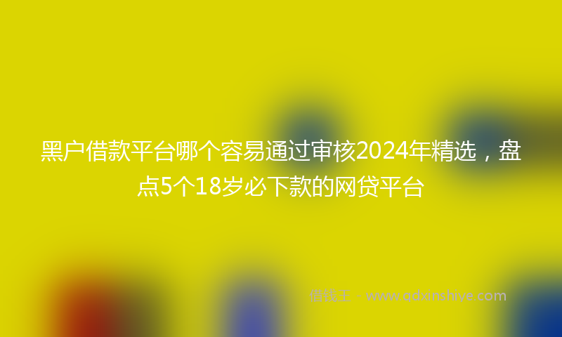 黑户借款平台哪个容易通过审核2024年精选，盘点5个18岁必下款的网贷平台