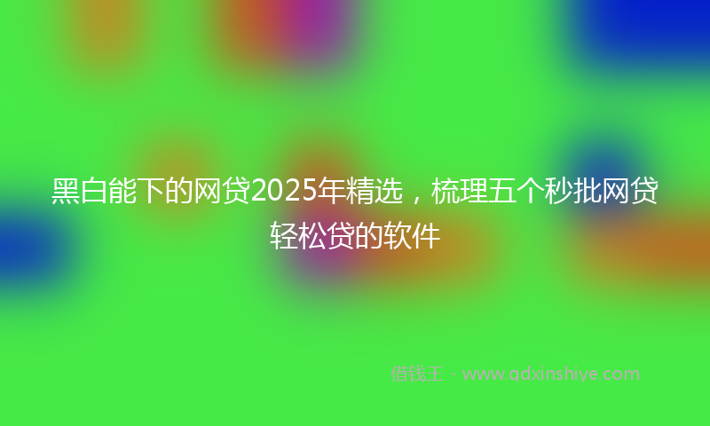 黑白能下的网贷2025年精选，梳理五个秒批网贷轻松贷的软件