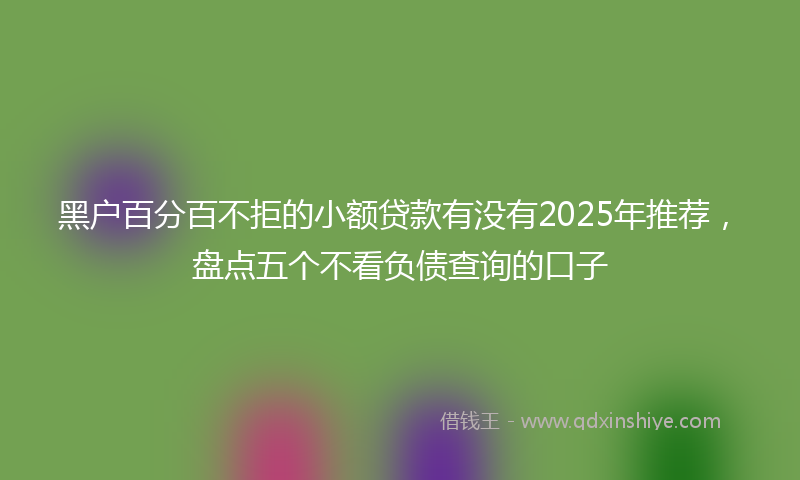 黑户百分百不拒的小额贷款有没有2025年推荐，盘点五个不看负债查询的口子