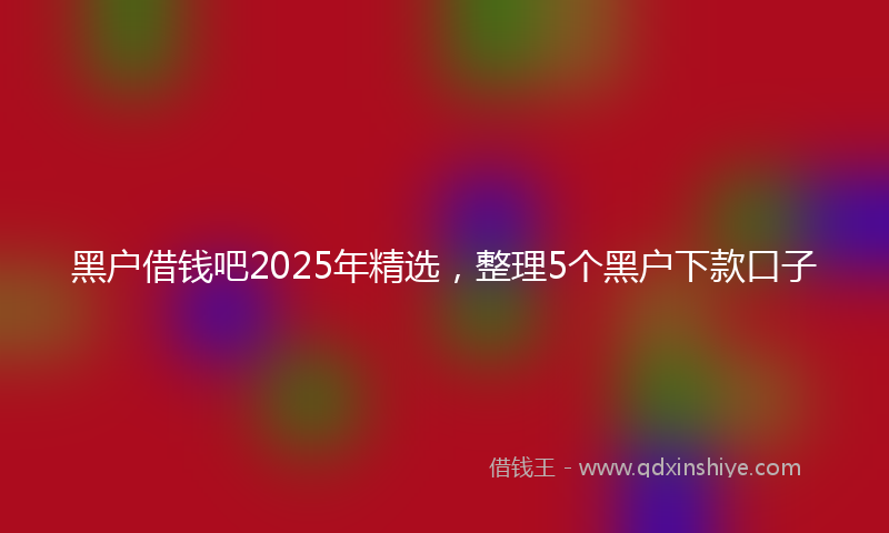 黑户借钱吧2025年精选，整理5个黑户下款口子