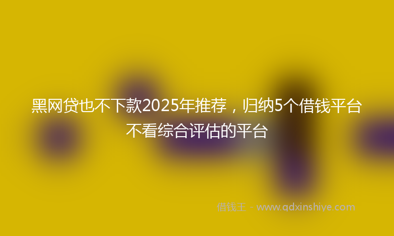 黑网贷也不下款2025年推荐，归纳5个借钱平台不看综合评估的平台