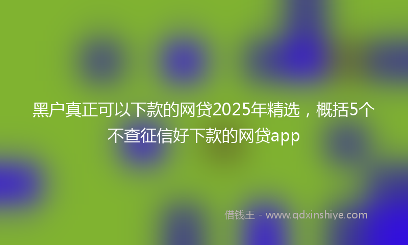 黑户真正可以下款的网贷2025年精选，概括5个不查征信好下款的网贷app
