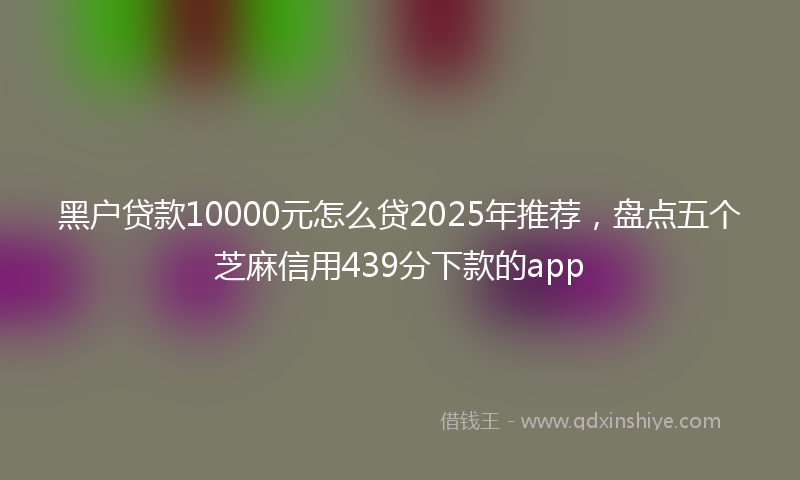 黑户贷款10000元怎么贷2025年推荐，盘点五个芝麻信用439分下款的app