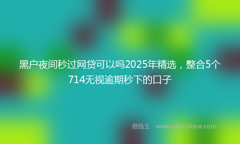黑户夜间秒过网贷可以吗2025年精选，整合5个714无视逾期秒下的口子