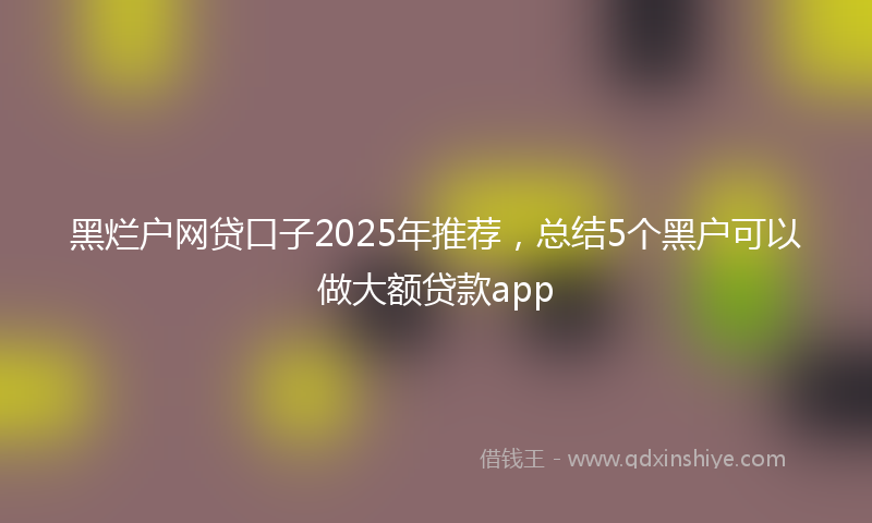 黑烂户网贷口子2025年推荐，总结5个黑户可以做大额贷款app