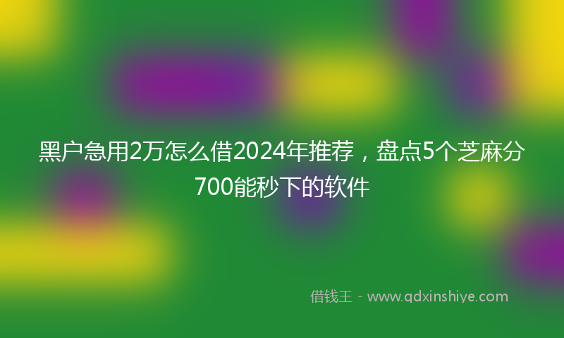 黑户急用2万怎么借2024年推荐，盘点5个芝麻分700能秒下的软件