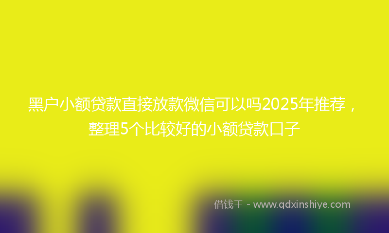 黑户小额贷款直接放款微信可以吗2025年推荐，整理5个比较好的小额贷款口子