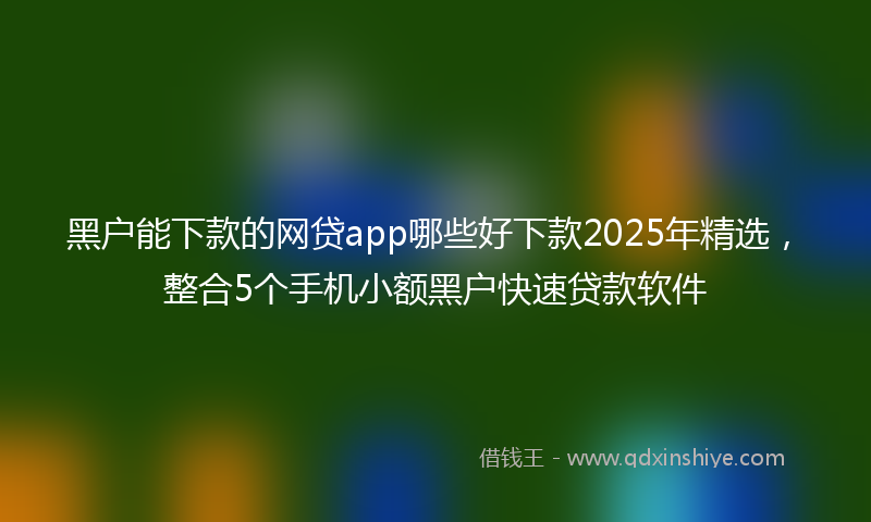 黑户能下款的网贷app哪些好下款2025年精选，整合5个手机小额黑户快速贷款软件