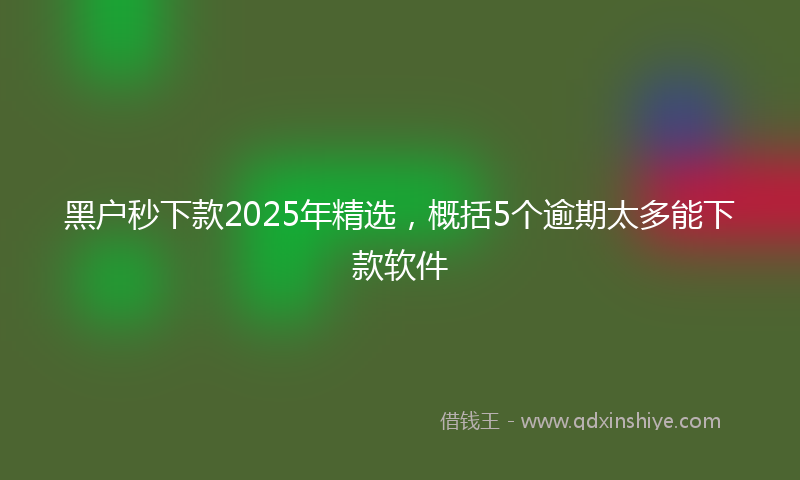 黑户秒下款2025年精选，概括5个逾期太多能下款软件