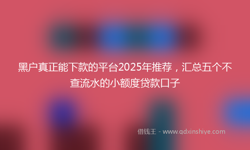 黑户真正能下款的平台2025年推荐，汇总五个不查流水的小额度贷款口子