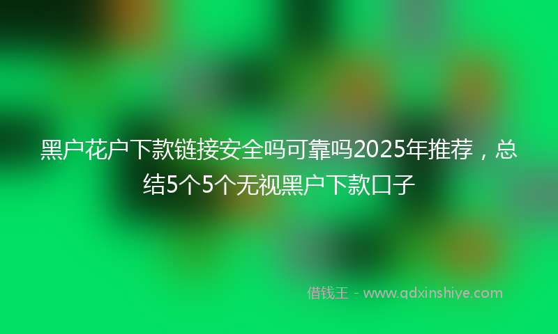 黑户花户下款链接安全吗可靠吗2025年推荐，总结5个5个无视黑户下款口子